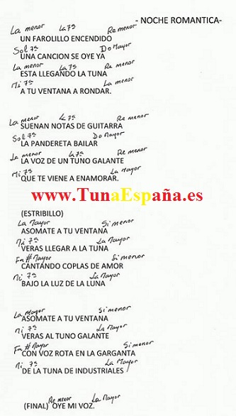 TunaEspaña, Certamen Tuna, Tuna Industriales upm, Cancionero tuna, Canciones de tuna, 01