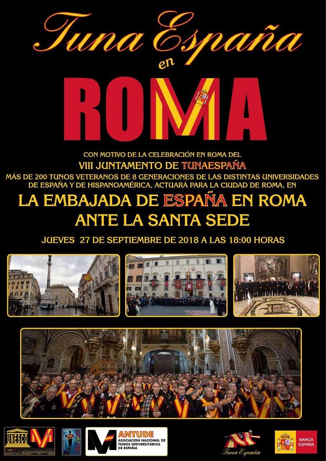 TunaEspaña, Roma, Vaticano, Embajada de España ante la Santa SEDE, plaza españa roma