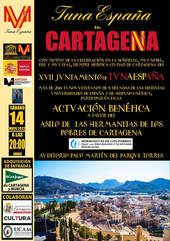 concierto beneficiencia Hermanicas de Los Pobres Cartagena, TunaEspaña, DonDudo